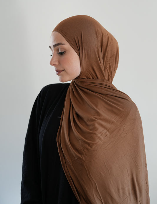 FERTIGHIJAB Cotton Jersey - Karamell