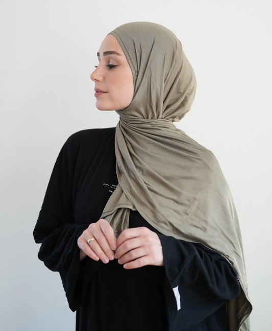 FERTIGHIJAB Cotton Jersey - Salbei